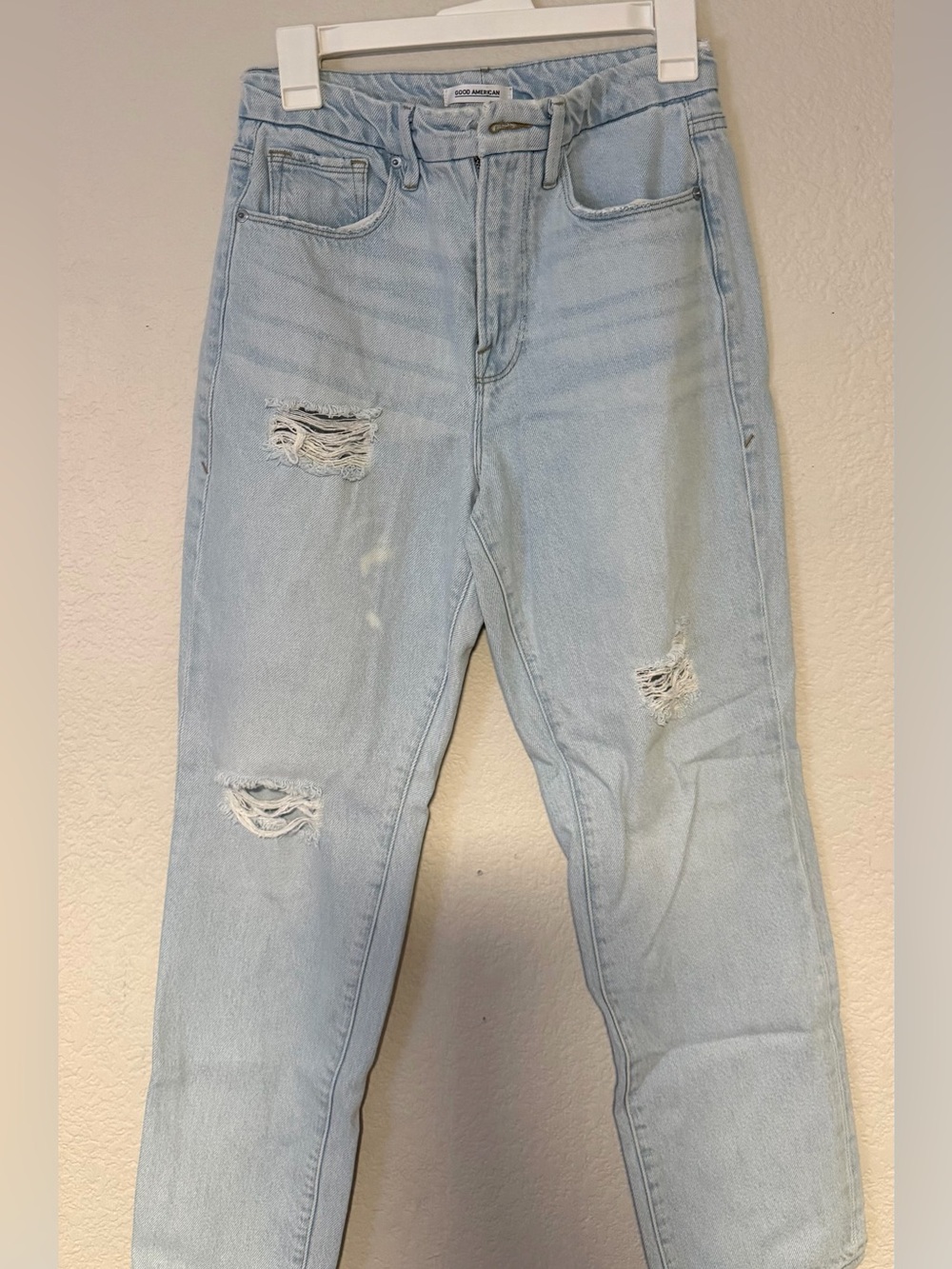 Good American Light Blue Relaxed Boyfriend Jeans